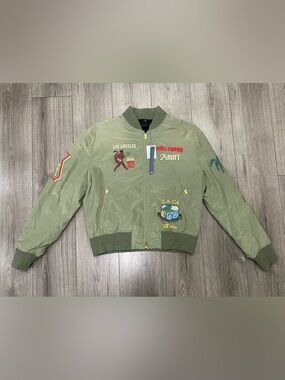 AMIRI Sinners Bomber‎ Jacket in Olive Green Size Large NWT